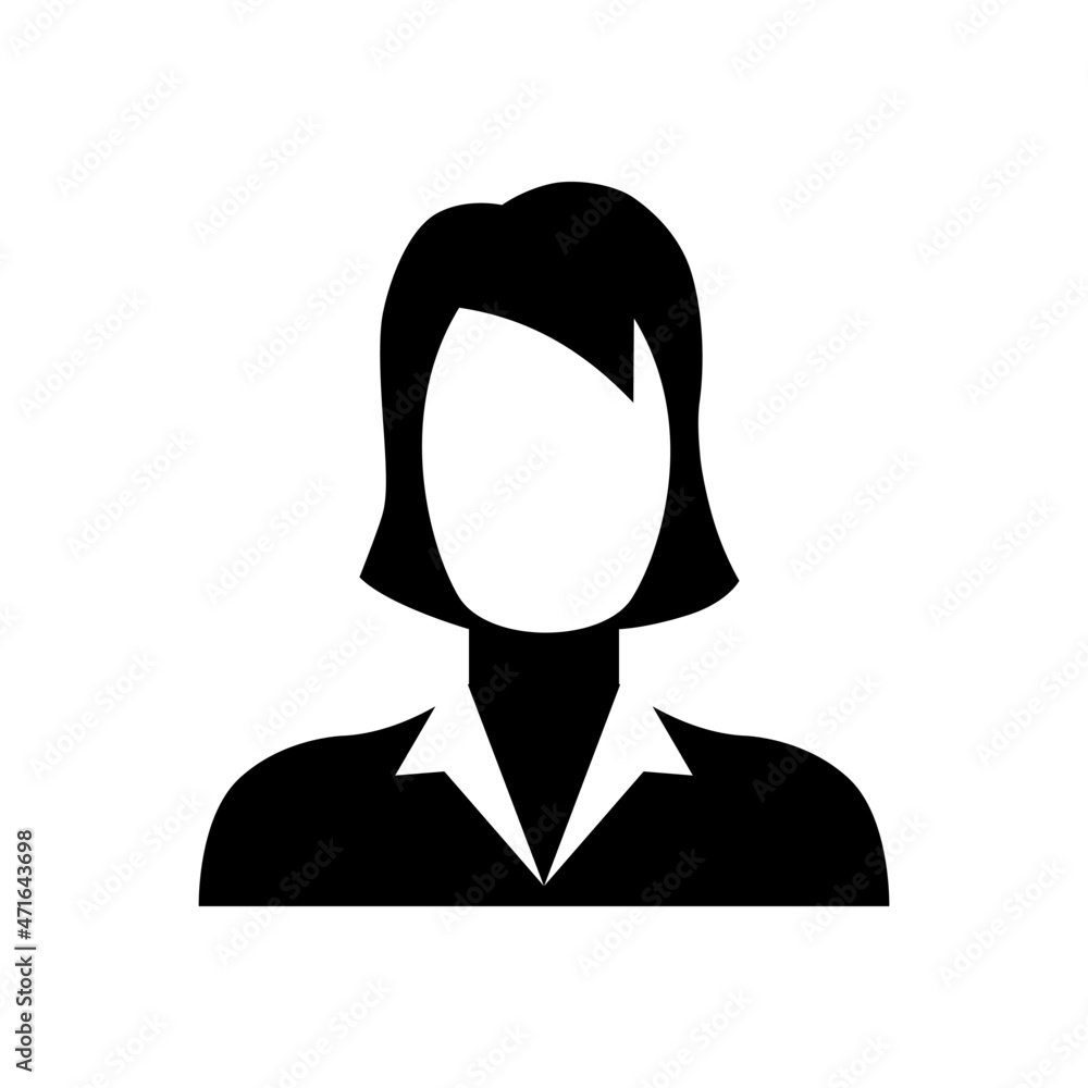 Business woman icon. Female pictogram isolated on white background
