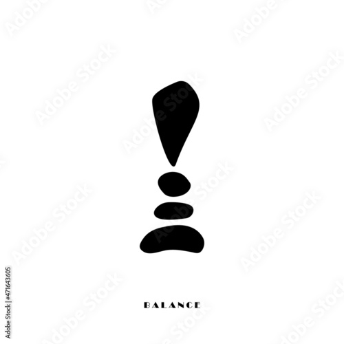Perfect harmonious balance. Black connection of feelings and enlightenment consciousness with psychological calmness. Beauty of meditation in natural vector abstraction