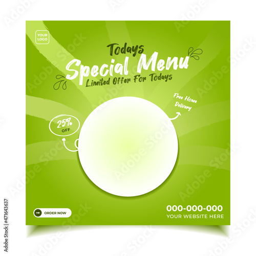 food menu social media templates. food flyer templates, promo, healthy food.	