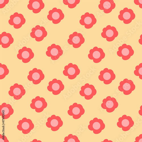 Seamless pattern with creative decorative flowers in scandinavian style. Great for fabric, textile. Vector background