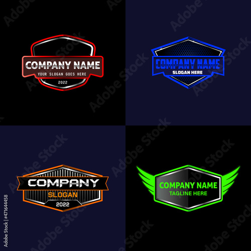 towing truck badge automotive sport race emblem 3d shield logo easy to edit