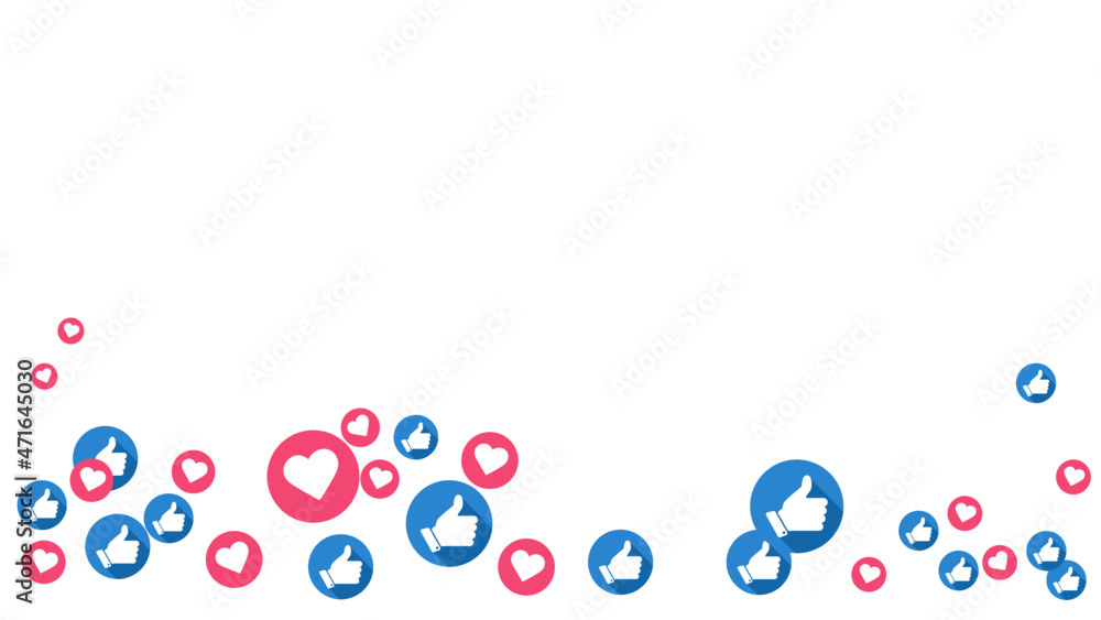 Like and heart icon for background design template. social network concept