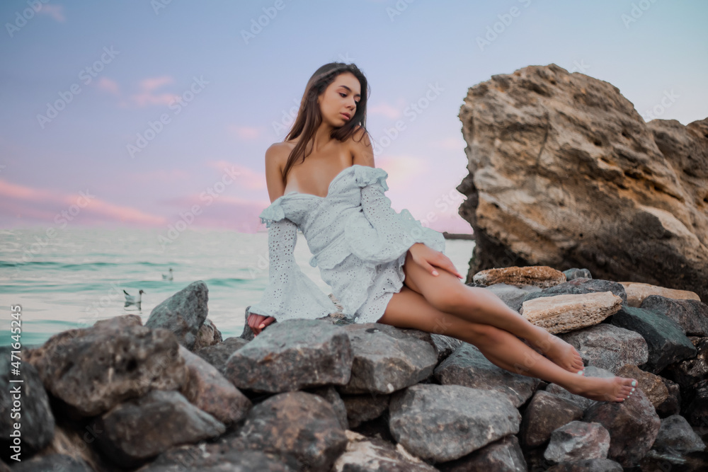 beautiful girl on the beach (sea / ocean)