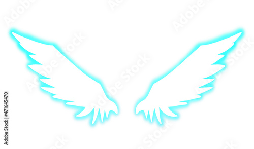 Blue angel wings illustration