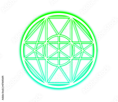 Original green magic circle illustration
