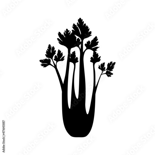 Celery icon. Celery is a biennial plant from the umbrella family. Delicious and healthy food. Vector illustration isolated on a white background for design and web.