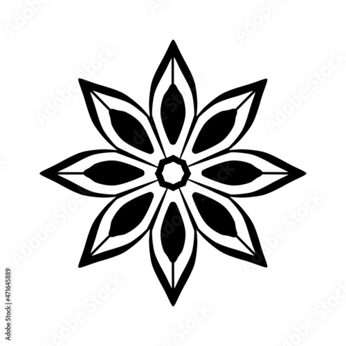 Star anise icon. A spice made from the fruits of the Chinese evergreen tree Illicium verum. Vector illustration isolated on a white background for design and web.
