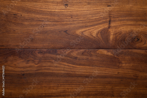 Teak wood plank desktop background. Teak wood board texture.