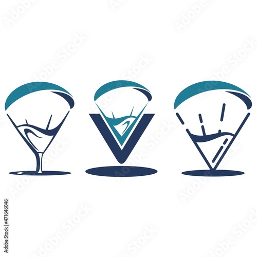 glass and parachute logo