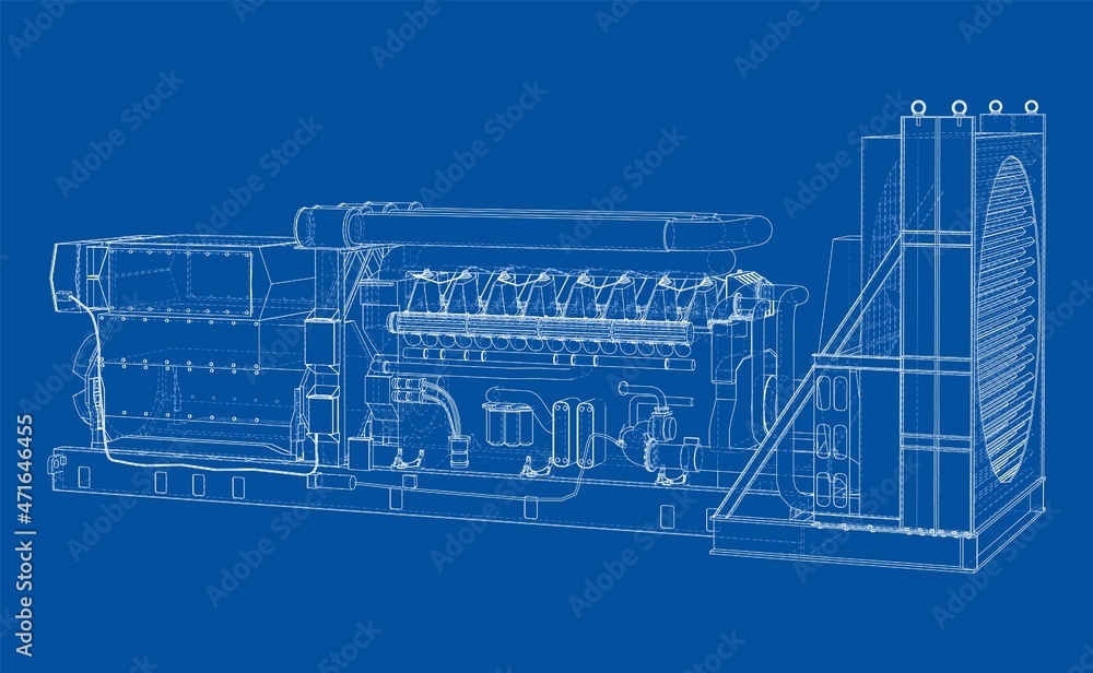 Large industrial diesel generator