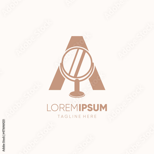 Letter A Mirror Logo Design Vector Icon Graphic Emblem Illustration