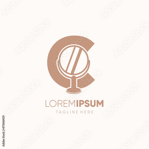 Letter C Mirror Logo Design Vector Icon Graphic Emblem Illustration