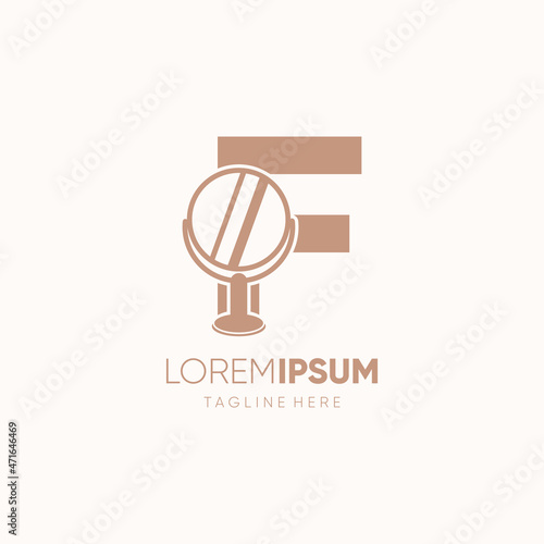 Letter F Mirror Logo Design Vector Icon Graphic Emblem Illustration