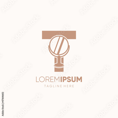 Letter T Mirror Logo Design Vector Icon Graphic Emblem Illustration