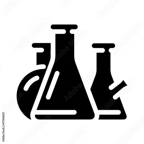 flasks lab tools glyph icon vector. flasks lab tools sign. isolated contour symbol black illustration