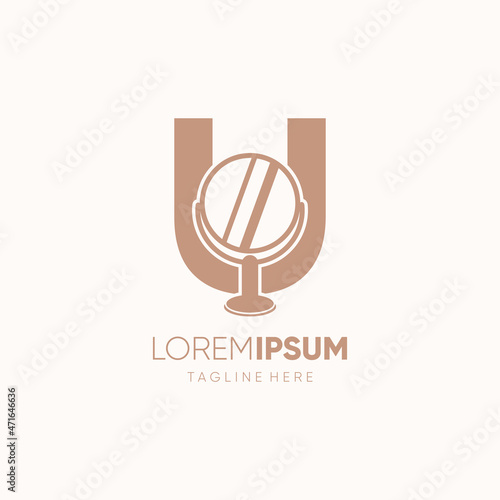 Letter U Mirror Logo Design Vector Icon Graphic Emblem Illustration