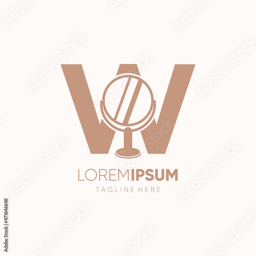 Letter W Mirror Logo Design Vector Icon Graphic Emblem Illustration