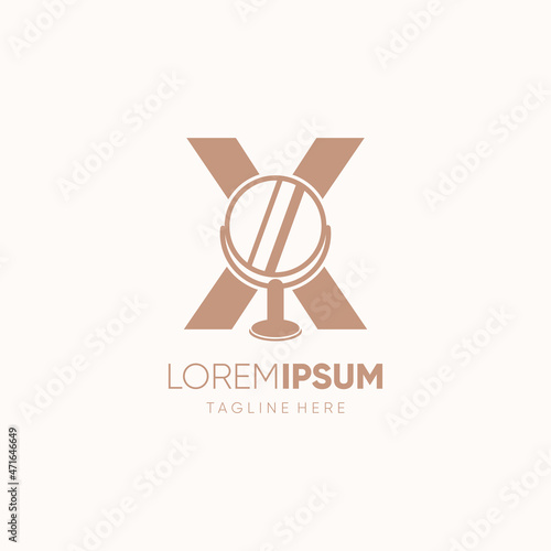 Letter X Mirror Logo Design Vector Icon Graphic Emblem Illustration