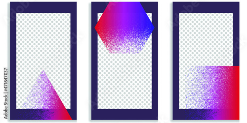 Social media editable covers with grainy effects .Grunge design . Contemporary style . Post frame stories templates. Layout for promotion .Media banner .Vector