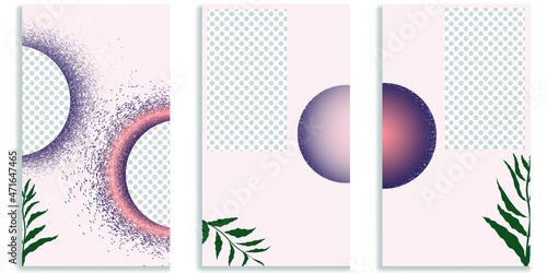 Social media editable covers with grainy effects .Grunge design . Contemporary style . Post frame stories templates. Layout for promotion .Media banner .Vector