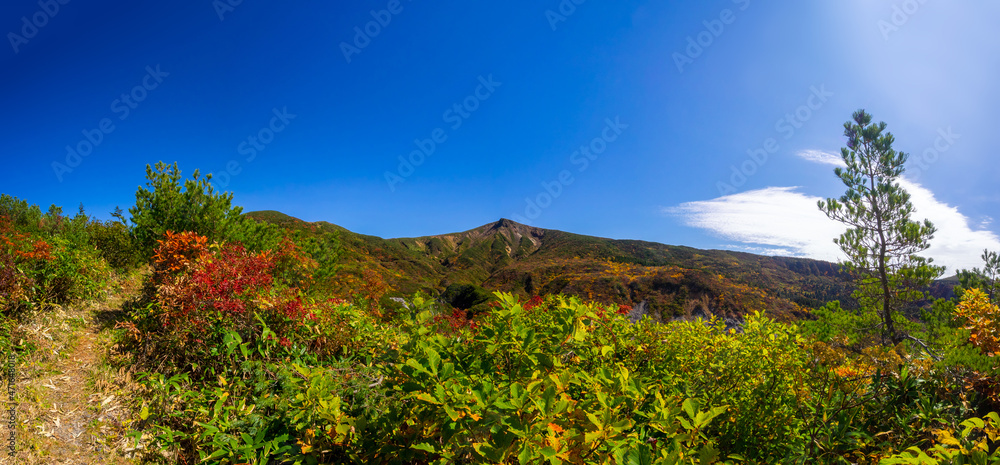Autumn mountains on a sunny day (Zao, Yamagata, Japan)