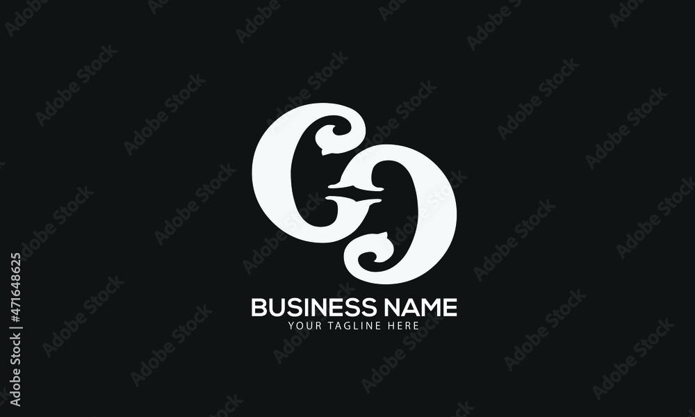 Alphabet CC initial fish abstract monogram vector logo template Alphabet CC initial fish abstract monogram vector logo template