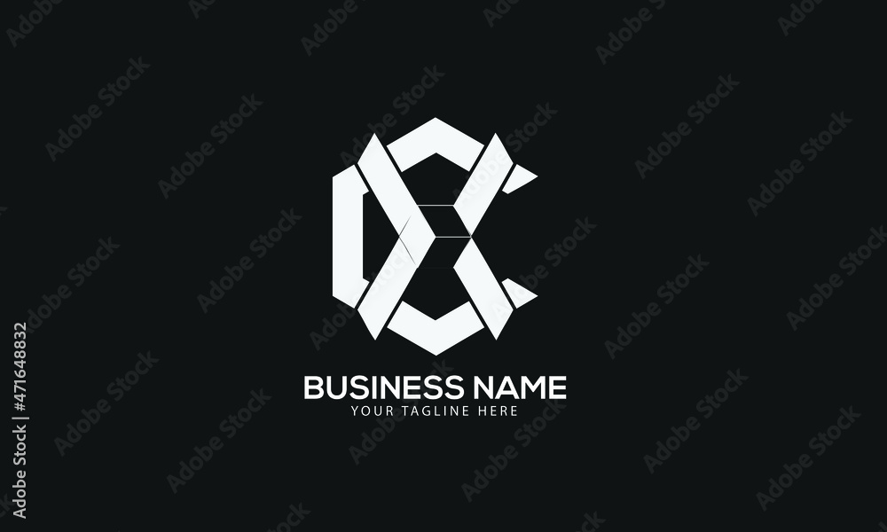 CX or XC polygon Cubics abstract monogram vector logo template CX or XC polygon Cubics abstract monogram vector logo template