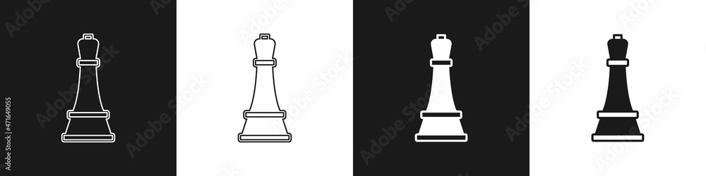 Set Chess icon isolated on black and white background. Business strategy. Game, management, finance. Vector Set Chess icon isolated on black and white background. Business strategy. Game, management, finance. Vector