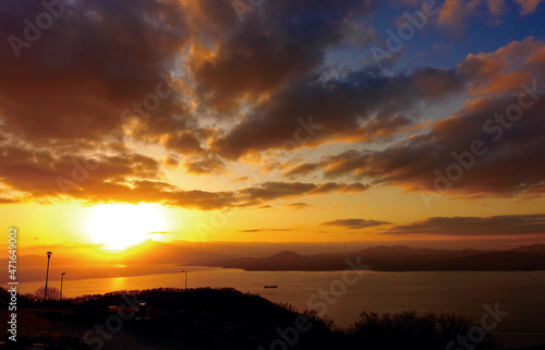 海と夕日