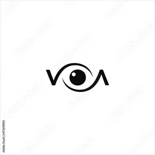 initials v a logo vector template eyes