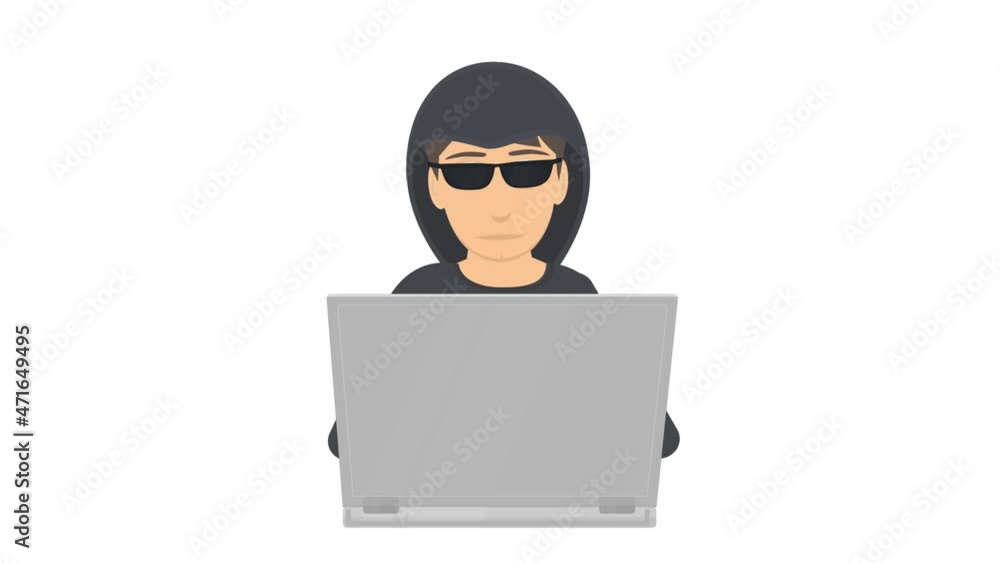 Hacker. Internet security animation, alpha channel enabled. Cartoon Hacker. Internet security animation, alpha channel enabled. Cartoon