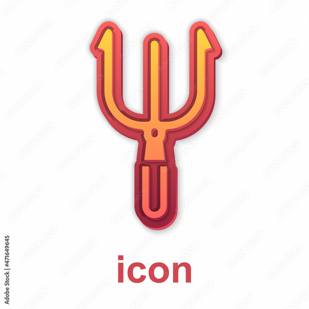Gold Neptune Trident icon isolated on white background. Vector Gold Neptune Trident icon isolated on white background. Vector