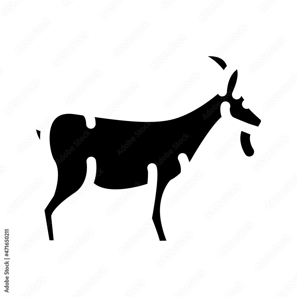 goat farm animal glyph icon vector. goat farm animal sign. isolated contour symbol black illustration goat farm animal glyph icon vector. goat farm animal sign. isolated contour symbol black illustration