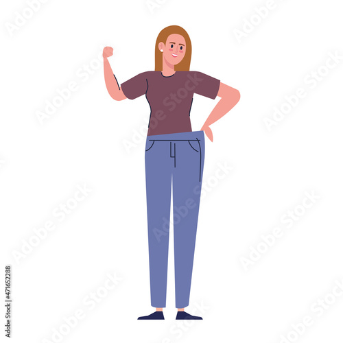 woman happy after losing weight