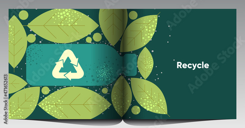Nature and Renewable Energy. Recycle. Green Energy and Natural Resource Conservation. Set of vector illustrations. Background images for poster, banner, cover art.