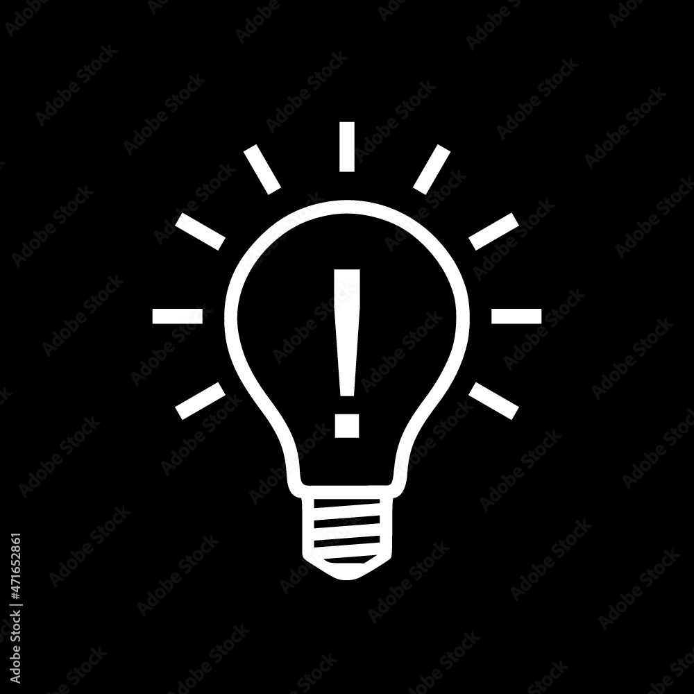 Light bulb icon isolated on dark background Light bulb icon isolated on dark background
