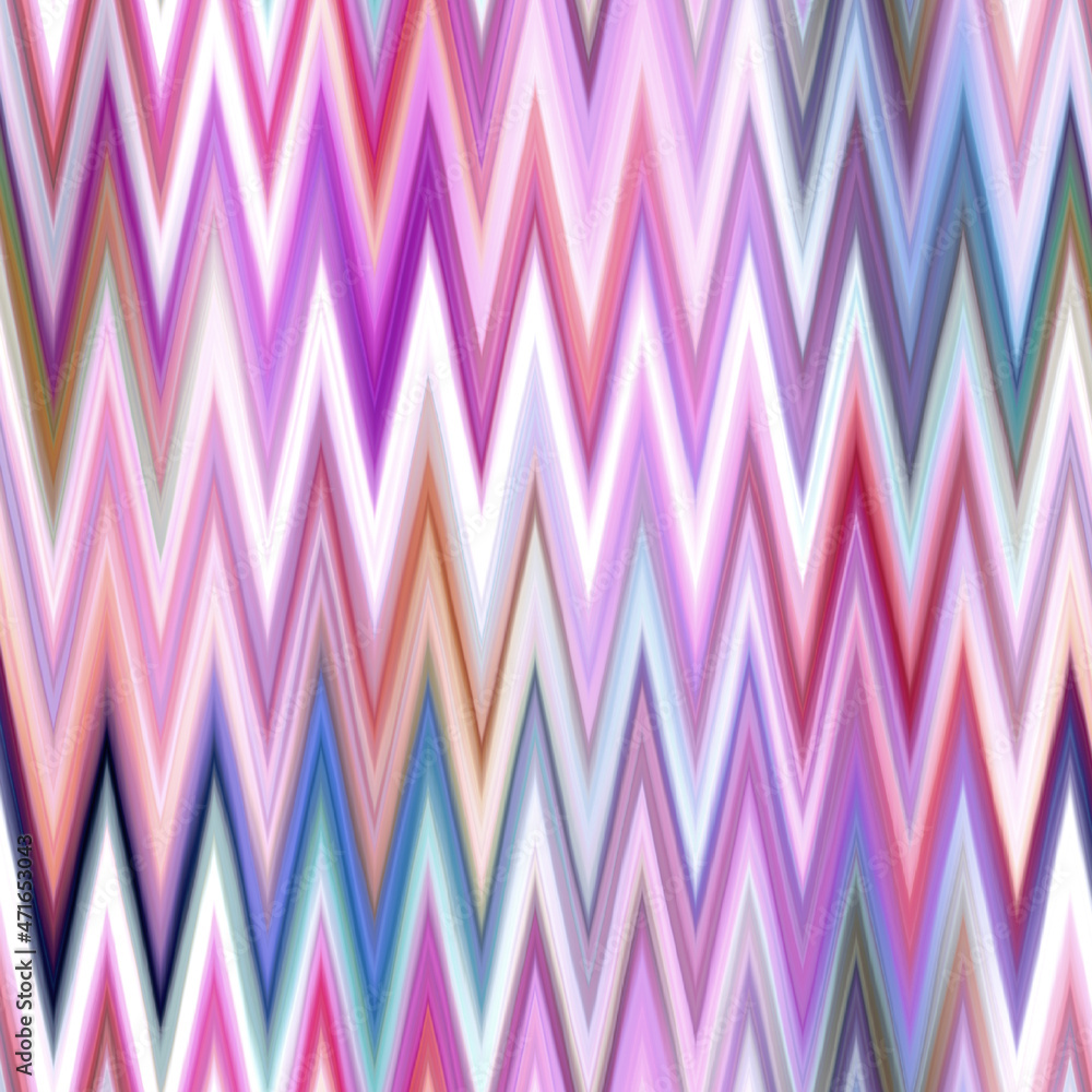Indonesia space dyed gradient ikat pattern. Seamless colorful variegated zig zag effect. Retro 1970 s fashion fashion print background - obrazy, fototapety, plakaty 