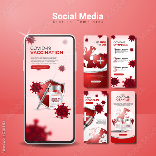 Realistic Covid-19 Vaccination Social Media Stories Template