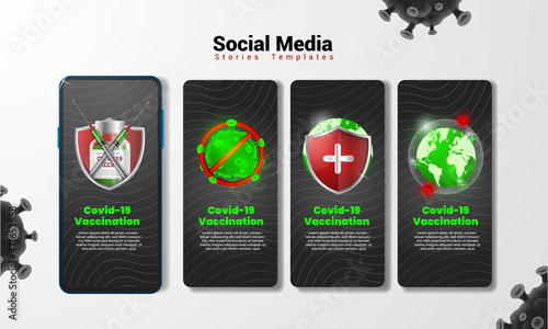 Covid-19 Vaccination Social Media Stories Template for Your Creativity