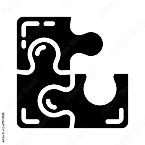 puzzle planning glyph icon vector. puzzle planning sign. isolated contour symbol black illustration