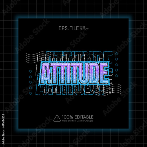 Editable text effect - Attitude Street Style Printable t shirt design Vector