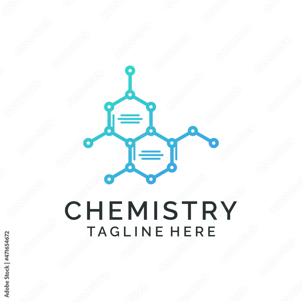 Abstract molecular biochemistry logo design Abstract molecular biochemistry logo design