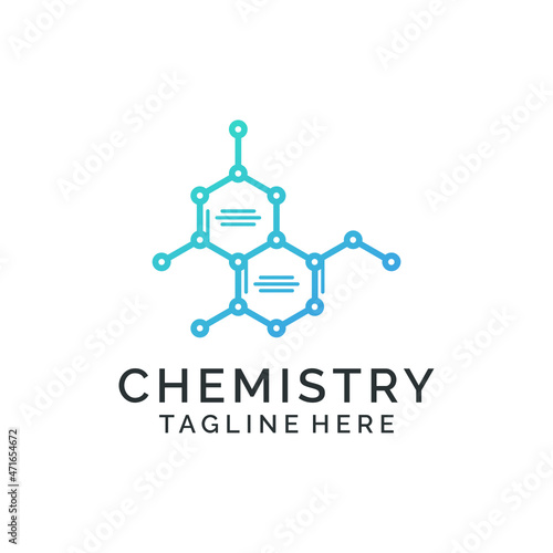 Abstract molecular biochemistry logo design