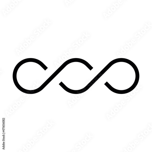 Black double infinity vector symbol