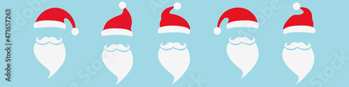 Santa Claus fashion hipster style set icons.