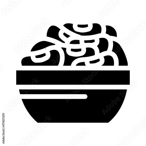 beans bowl glyph icon vector. beans bowl sign. isolated contour symbol black illustration