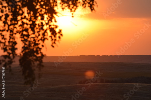 sunset over the river