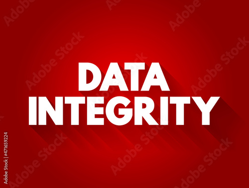 Data integrity text quote, technology concept background