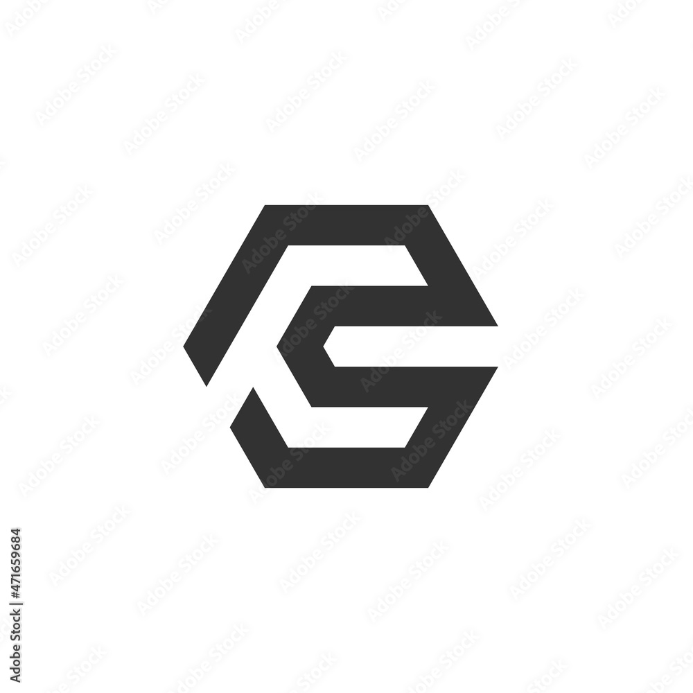 Letter FC Hexagon logo icon design