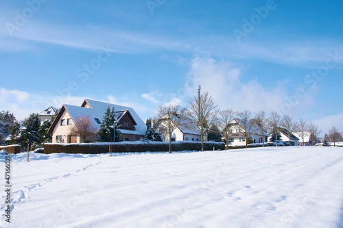 Eigenheimsiedlung in Sohland an der Spree im Winter © Karin Jähne